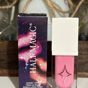 Half Magic Magic Drip Glitter Lip Gloss Y2K Cherub Pink Sparkle Vegan NIB